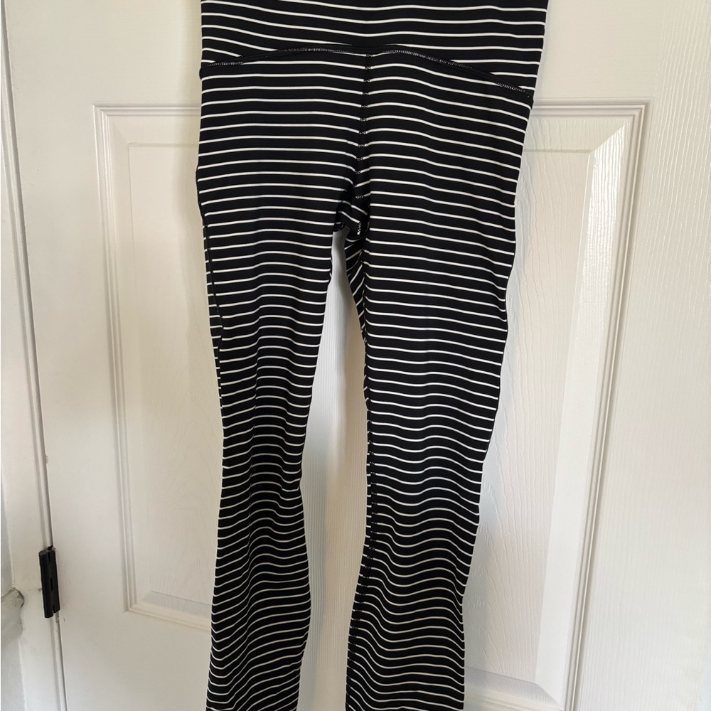 Black and White Striped Leggings
